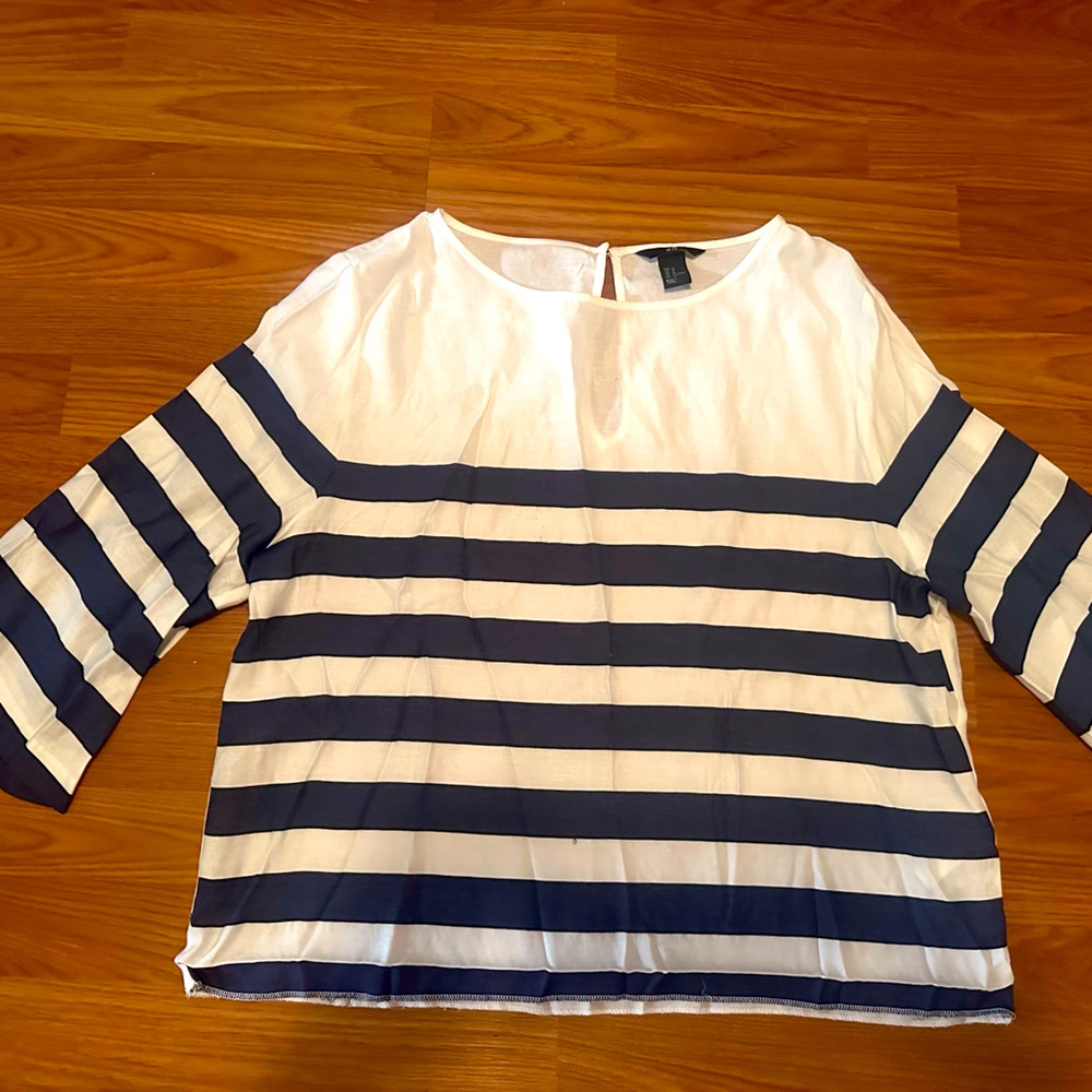 H&M Blue and white blouse. Size 14